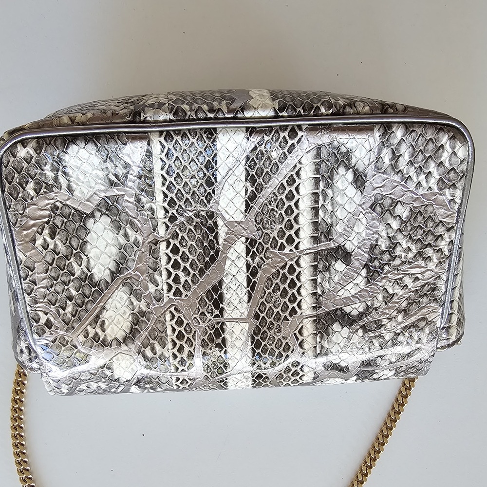 Jimmy Choo Python Snakeprint Leather Crossbody Go… - image 5